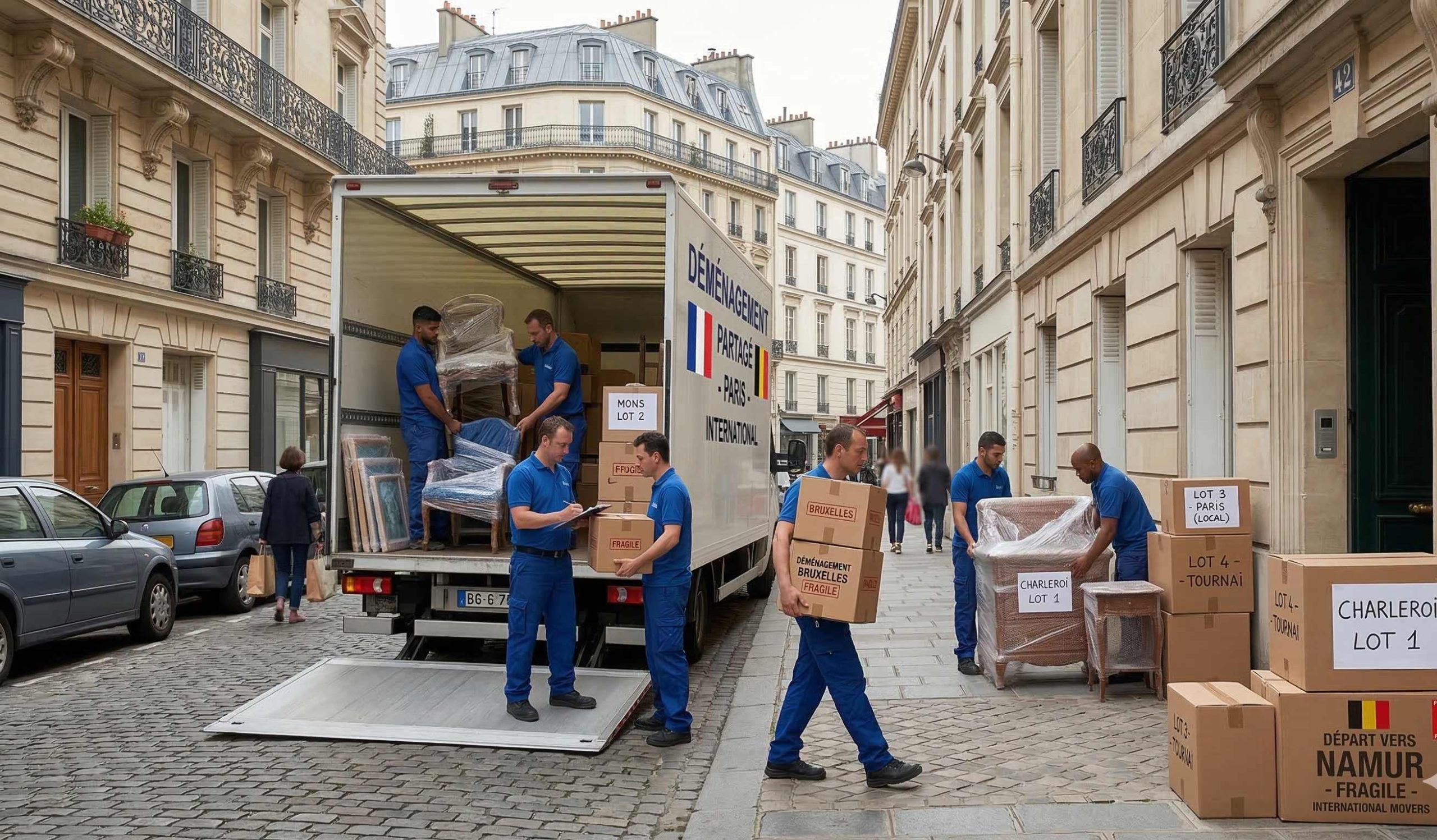 chargement groupage déménagement Paris Belgique