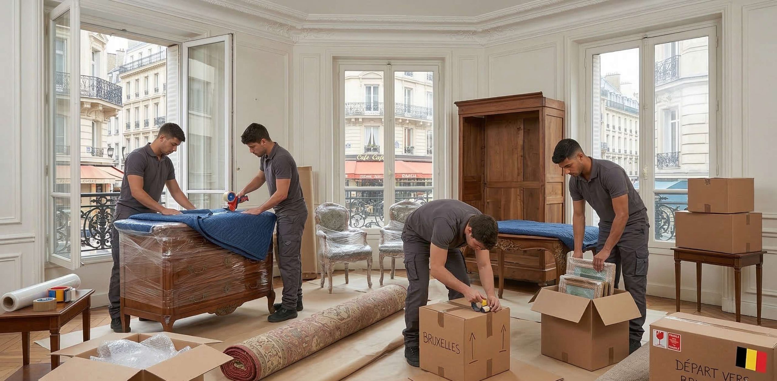 emballage meubles déménagement Paris Bruxelles