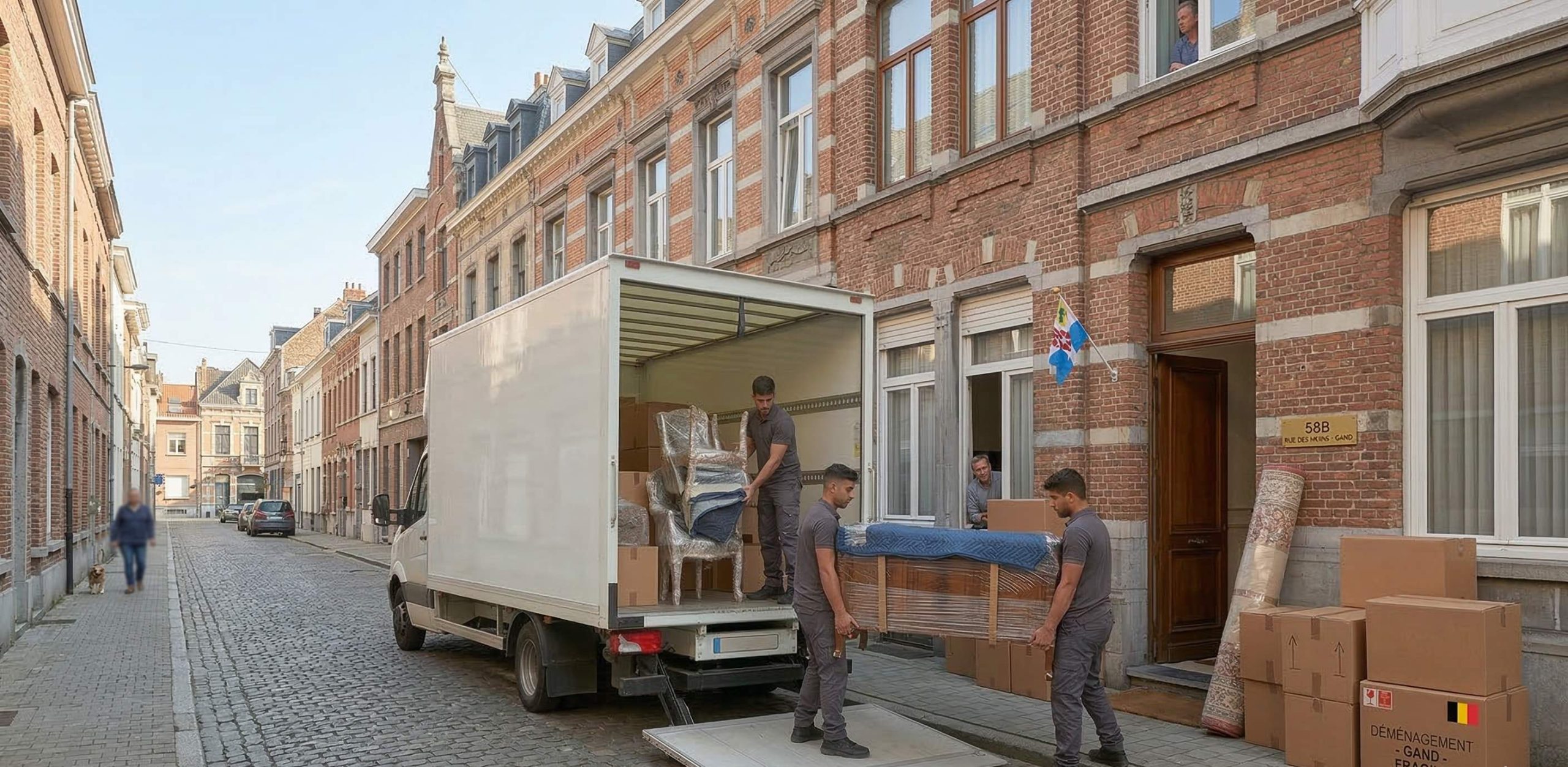 déchargement camion déménagement Gand