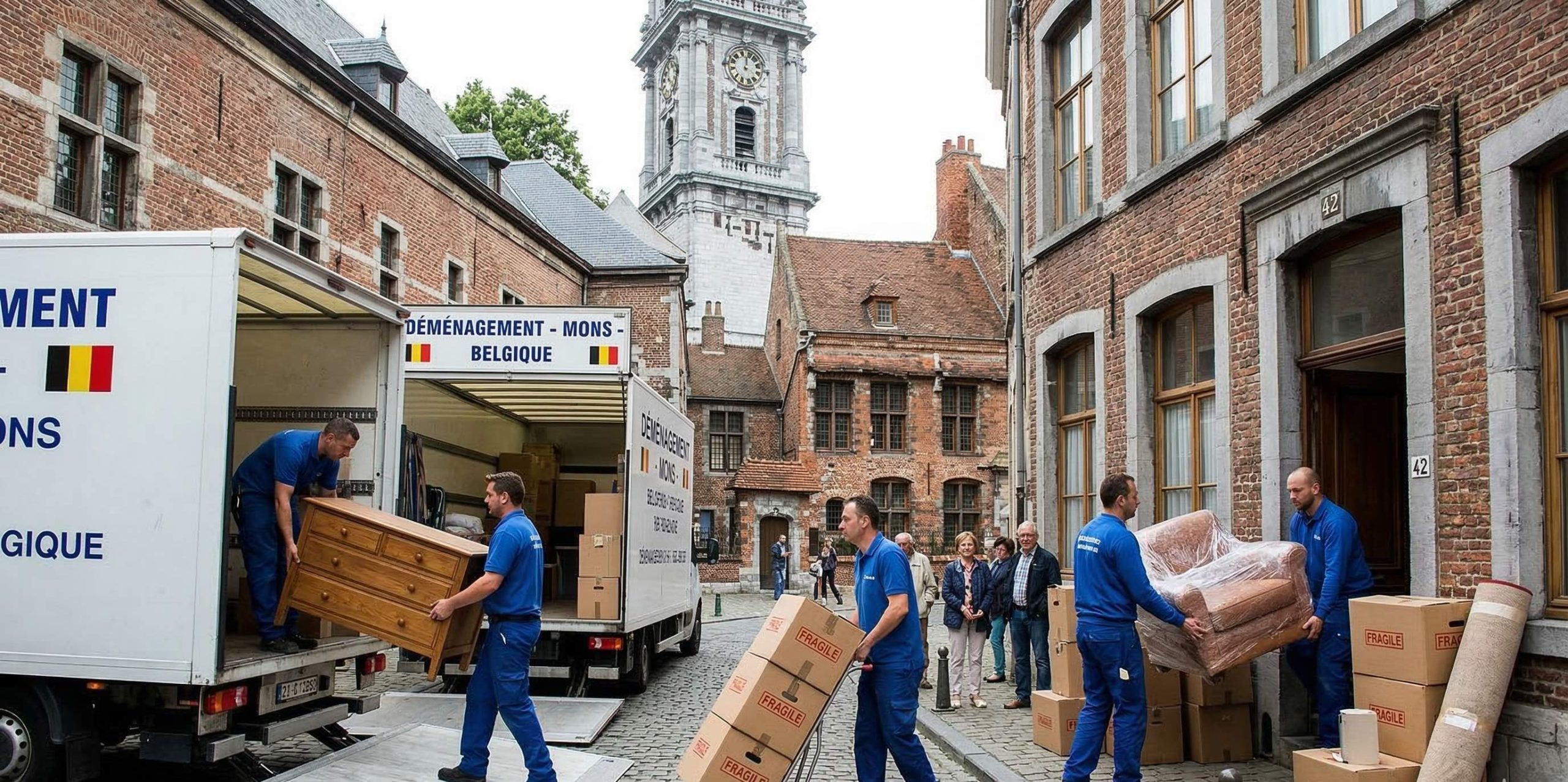 déchargement camion déménagement Mons