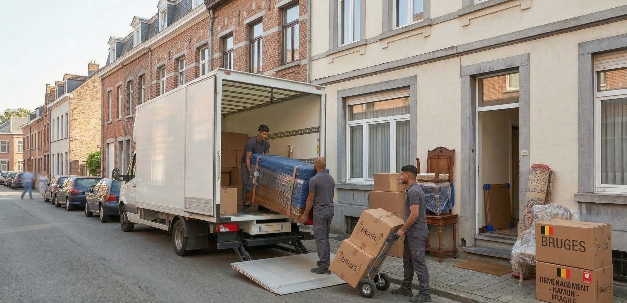 déchargement camion déménagement Namur