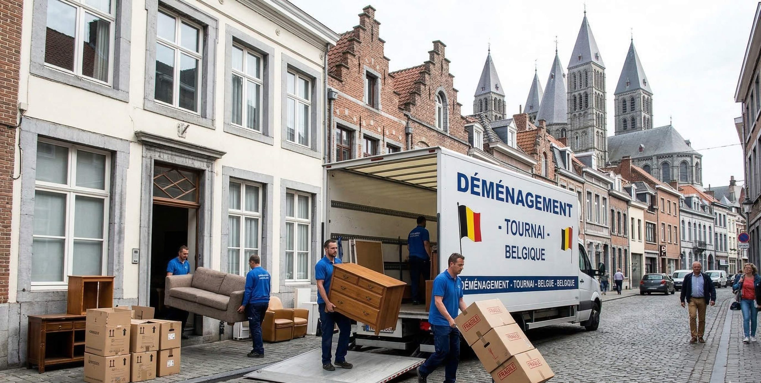 déchargement camion déménagement Tournai
